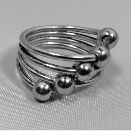 Bague Argent Quatre Fils Cinq Boules