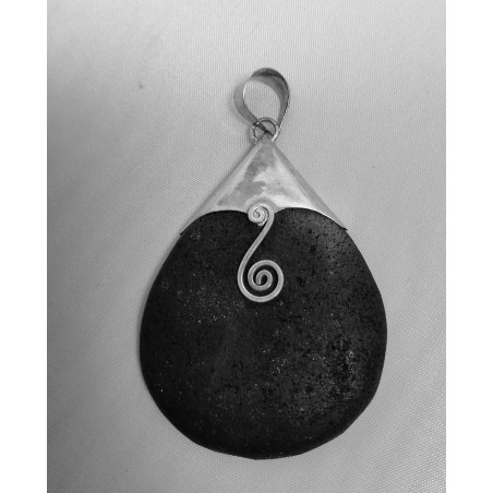 Pendentif Argent et Lave